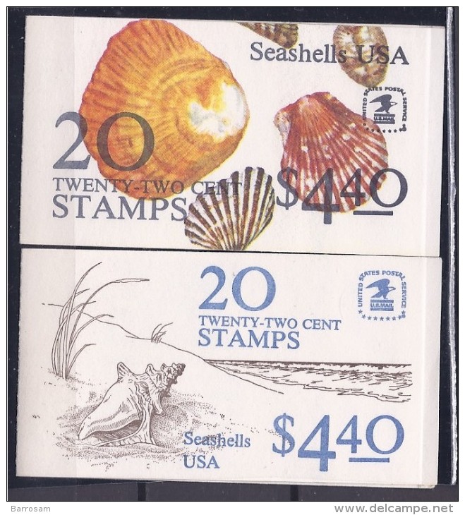 UnitedStates1984: SEA SHELL Booklets Michel MH111a-b With Panes Of 741-5mnh** - 1981-...