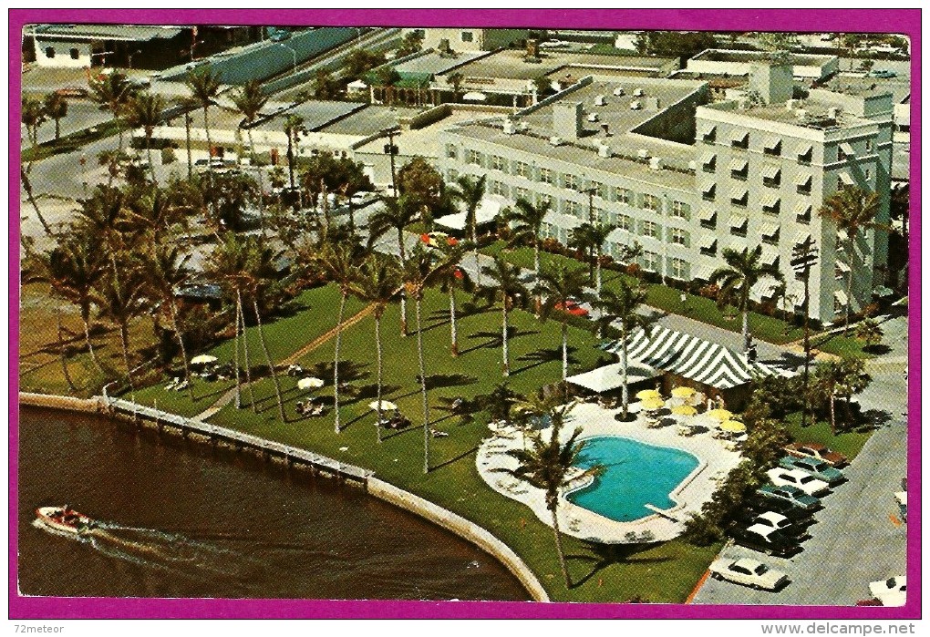 Riverside Hotel 620 Eats Las Olas Blvd Ft Lauderdale FL Aerial Scenic Postcard - Fort Lauderdale