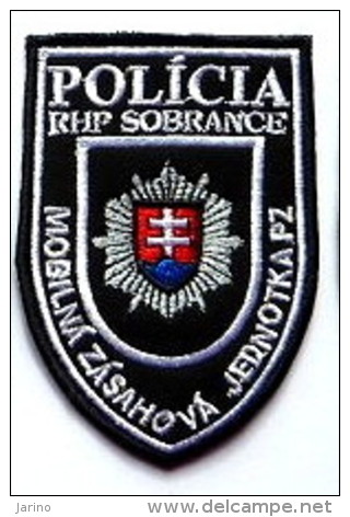 Police Slovaque - Slovakia, écussons Tissu-Patches, Équipe Spéciale Mobile-Sobrance, SWAT-RIOT Unit - Police