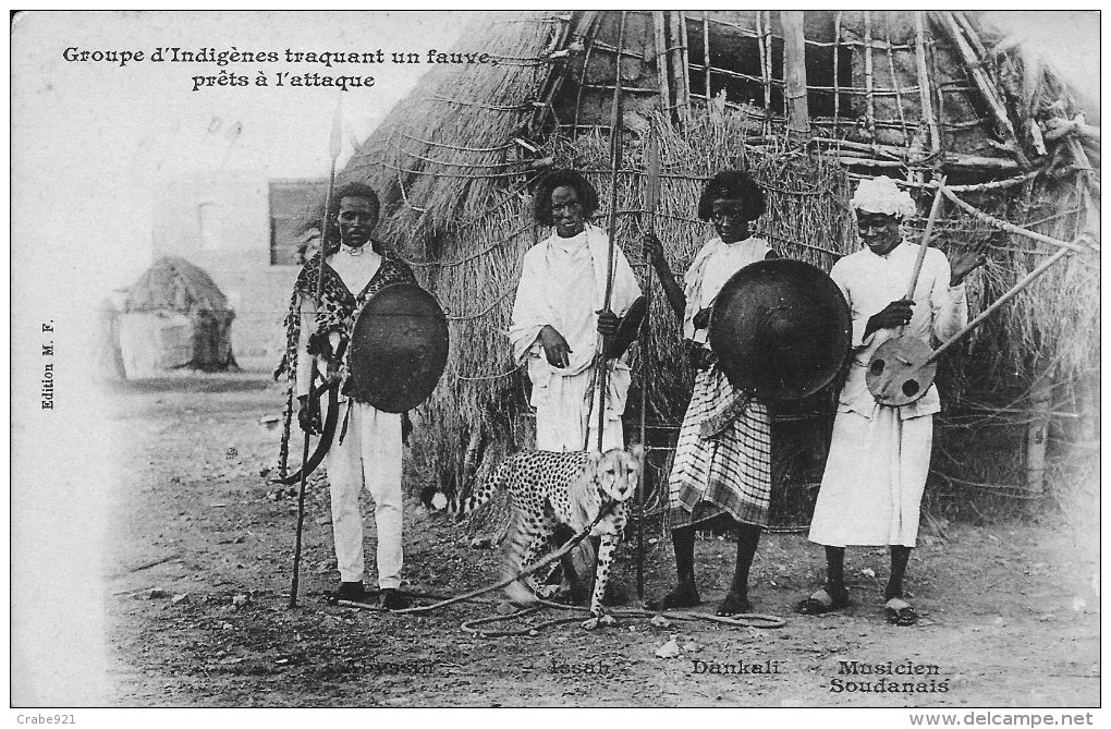 AFRIQUE  ABYSSINIE GROUPE D INDIGENES TRAQUANT UN LEOPARD - Ethiopië