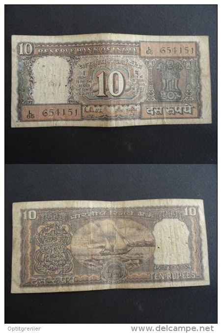 BILLET 10 RUPEES INDIA INDE - L65 654151 - Indien