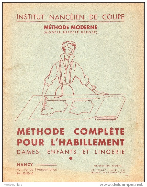 Méthode Complète Pour L'habillement, Dames, Enfants, 48 Pages, Peut être 1956 - Schnittmuster