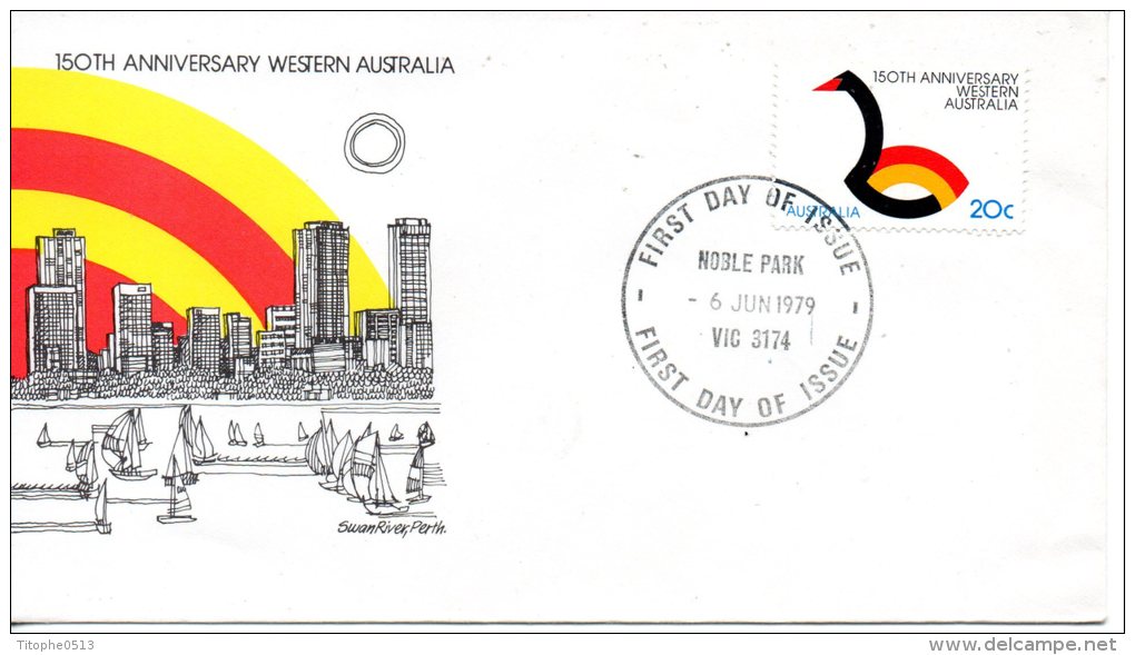 AUSTRALIE. N°666 De 1979 Sur Enveloppe 1er Jour (FDC). Cygne/Australie Occidentale. - Cygnes