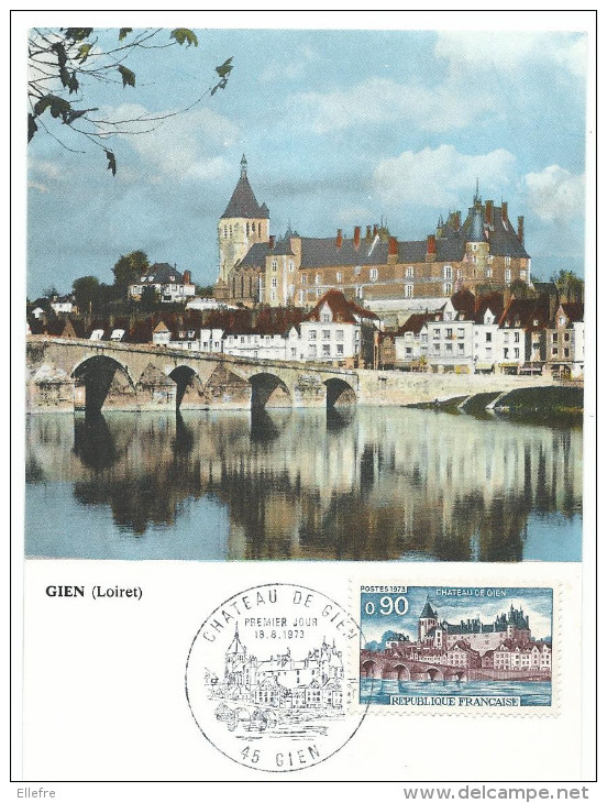 Gien Loiret, Château De Gien Musé International De La Chasse , Carte Maximum 1er Jour 18/ 8/73 , Cpm, Tbe - Gien