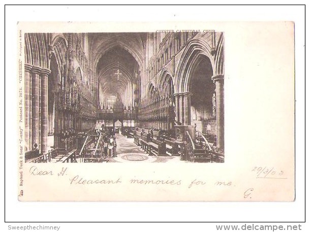 RAPHAEL TUCK Chester Cathedral Choir EARLY UNDIVIDED BACK POSTCARD COUNTY POSTCARD No. 2073  "CHESHIRE" - Chester