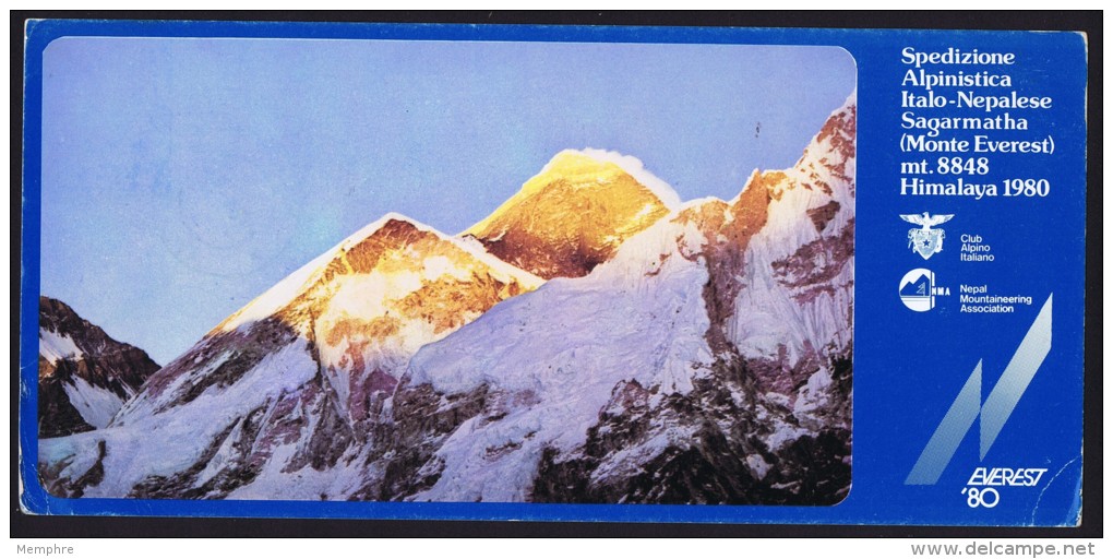 1980 Expédition Italo-Népalaise Mont Everest   Carte Signée - Nepal