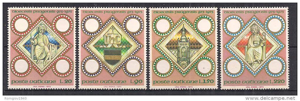 VATICANO     1973     MILLENARIO DELLA DIOCISI DI PRAGA       SASS. 544-547      MNH    XF - Unused Stamps