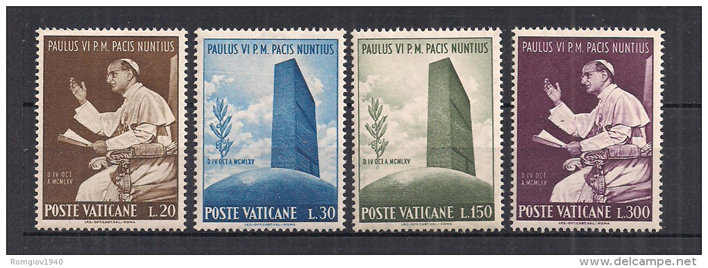 VATICANO     1965     O.N.U.       SASS.416-419      MNH      XF - Nuovi