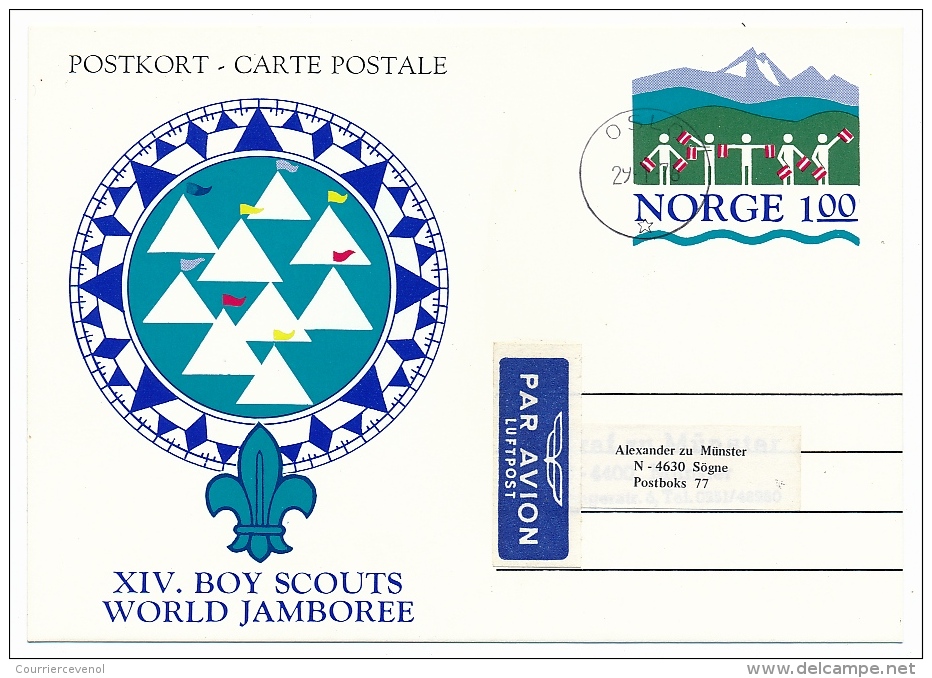 NORVEGE - 5 Entiers - Cartes Postales - 14eme JAMBOREE Mondial - Storia Postale