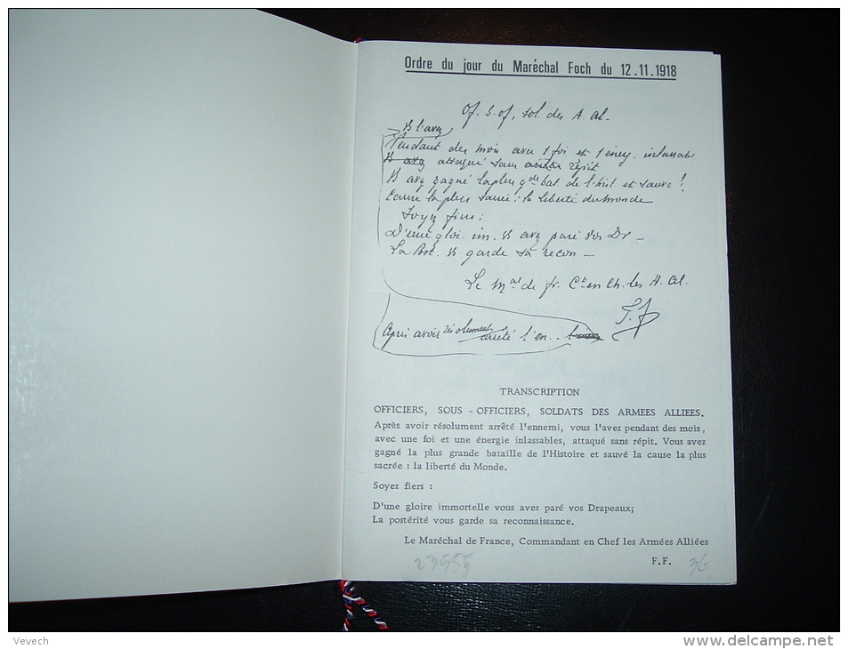 ENCART 50e ANNIVERSAIRE DE LA VICTOIRE DE 1918 MINISTERE DES ANCIENS COMBATTANTS ET VICTIMES DE GUERRE - WW1 (I Guerra Mundial)