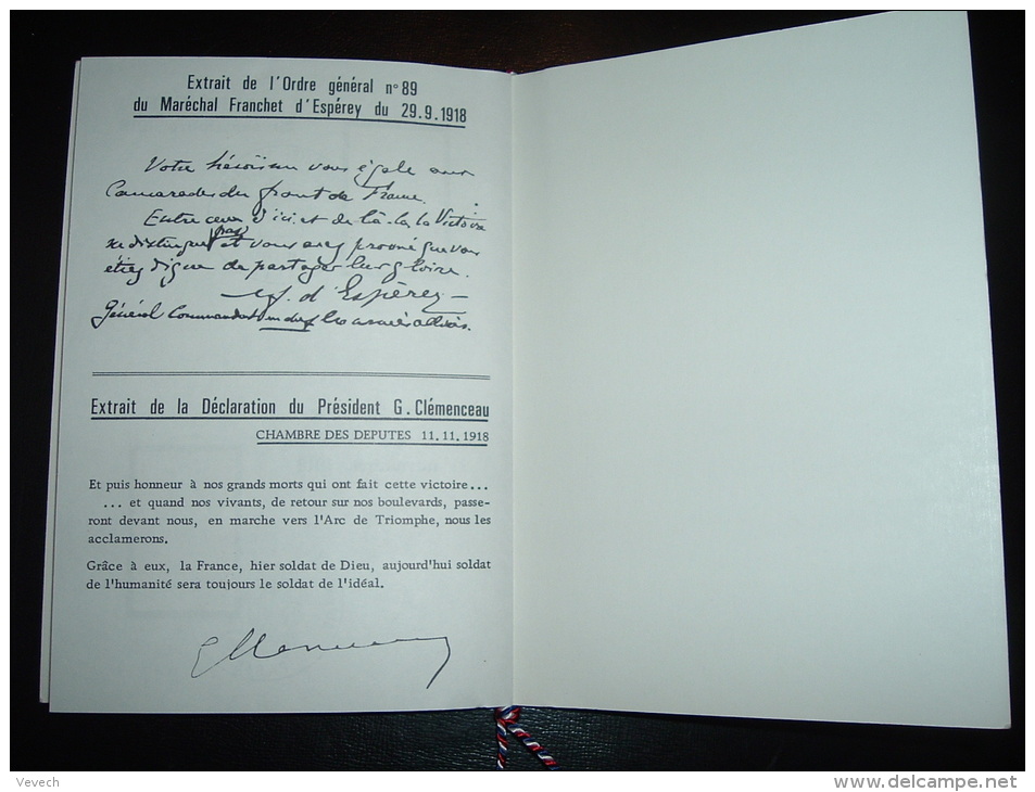 ENCART 50e ANNIVERSAIRE DE LA VICTOIRE DE 1918 MINISTERE DES ANCIENS COMBATTANTS ET VICTIMES DE GUERRE - WW1 (I Guerra Mundial)