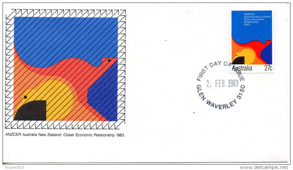 AUSTRALIE. N°816 De 1983 Sur Enveloppe 1er Jour (FDC). Kiwi. - Kiwis