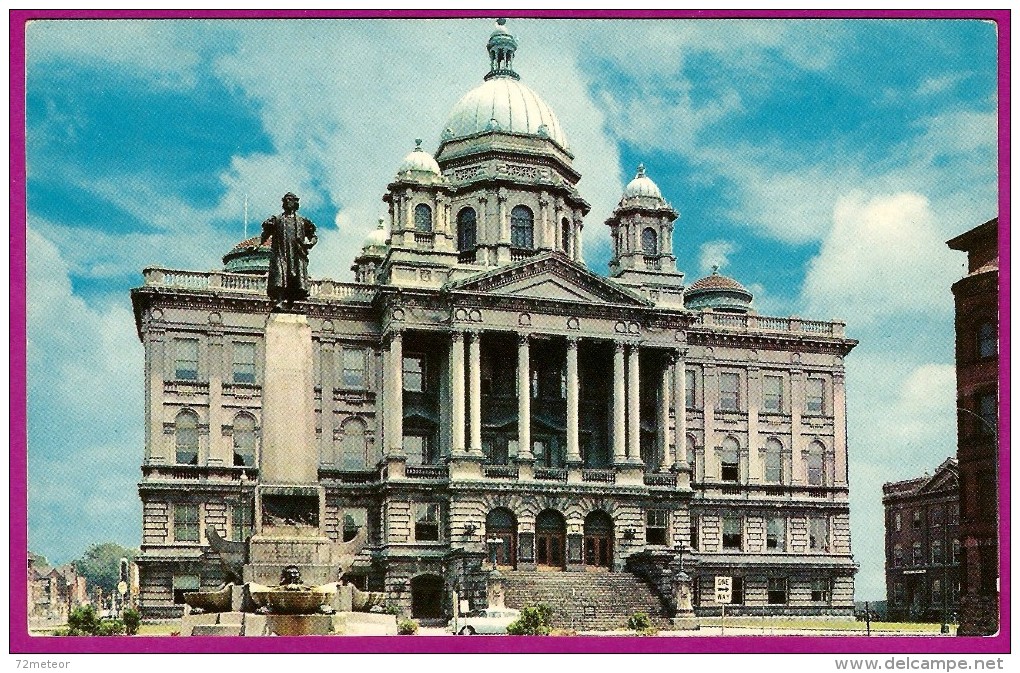 Onondaga Court House County Columbus Monument Syracuse NY 1950s Nice Scenic Postcard - Syracuse