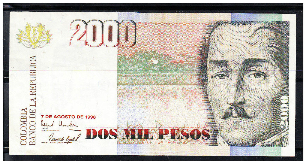 COLOMBIA 1998.  2000 PESOS.General Francisco De Paula Santander. Ebc  .B 589 - Colombia