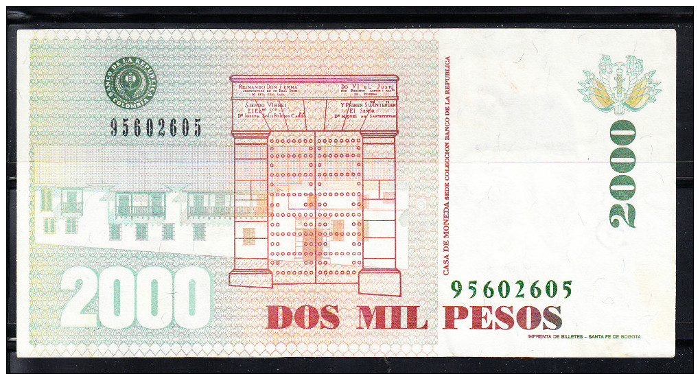 COLOMBIA 1998.  2000 PESOS.General Francisco De Paula Santander. Ebc  .B 589 - Colombia