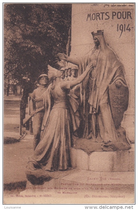 14 / 6 / 191  - SAINT  DIÉ  ( 88 )  MONUMENT  AUX  MORTS - Saint Die