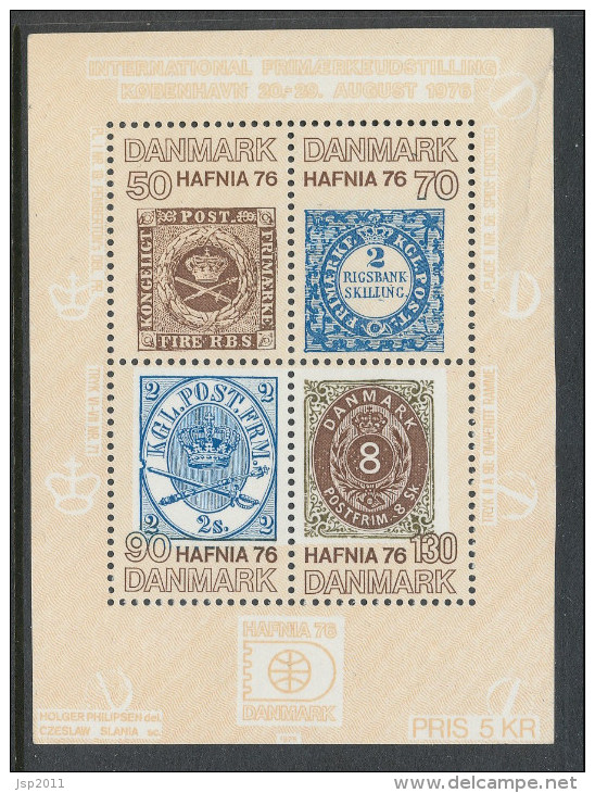 Denmark 1975 . Facit  632-635, BL2 HAFNIA 76, Miniature Sheet II, MNH (**) - Unused Stamps