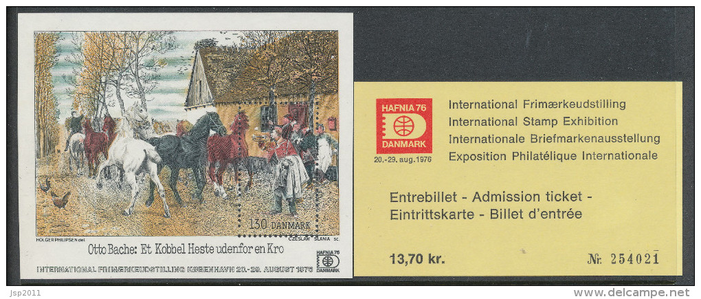Denmark 1976 . Facit  654, BL3 HAFNIA 76, Miniature Sheet III, MNH (**) - Unused Stamps