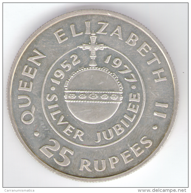 SEYCHELLES 25 RUPEES 1977 SILVER JUBILEE AG - Seychellen