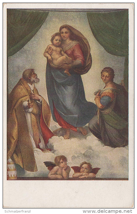 Künstlerkarte AK Raffaello Santi Die Sixtinische Madonna La Vierge De Saint Sixte The Sixtine Madonna Dresden Raffael - 1900-1949