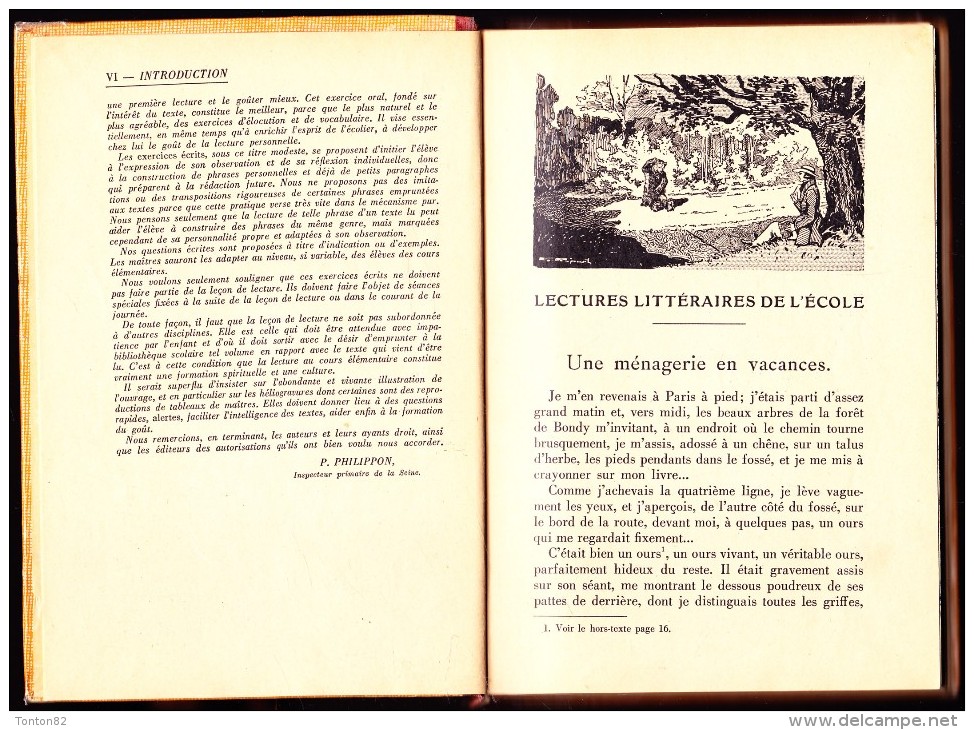 Paul Philippon - Les Lectures Littéraires De L' École - Librairie Larousse - ( 1938 ) . - 6-12 Years Old