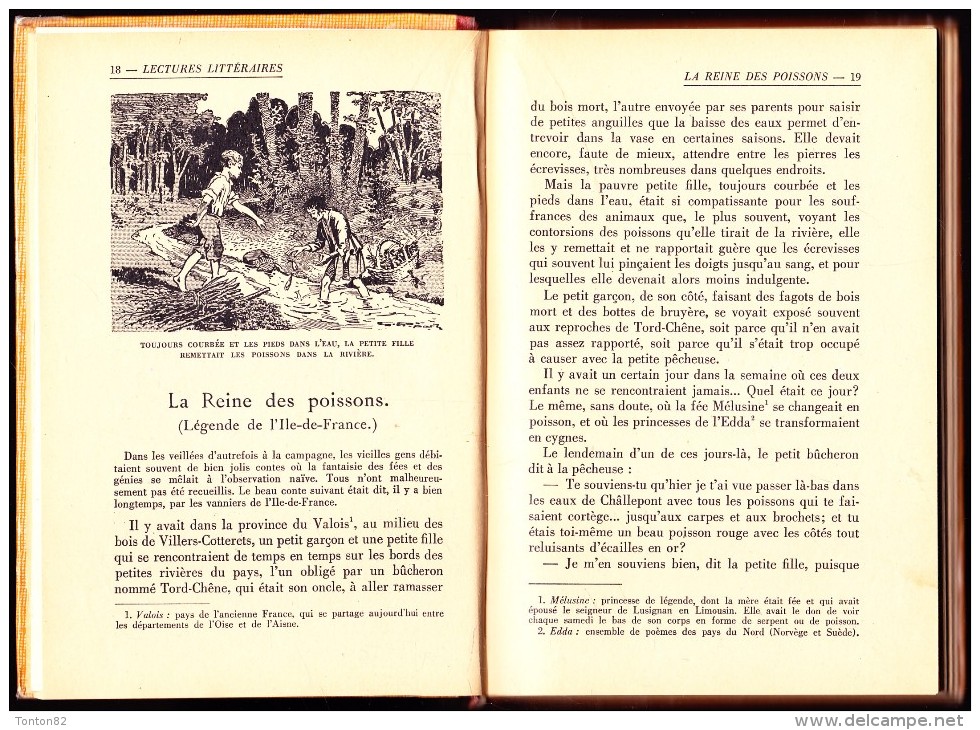 Paul Philippon - Les Lectures Littéraires De L' École - Librairie Larousse - ( 1938 ) . - 6-12 Years Old
