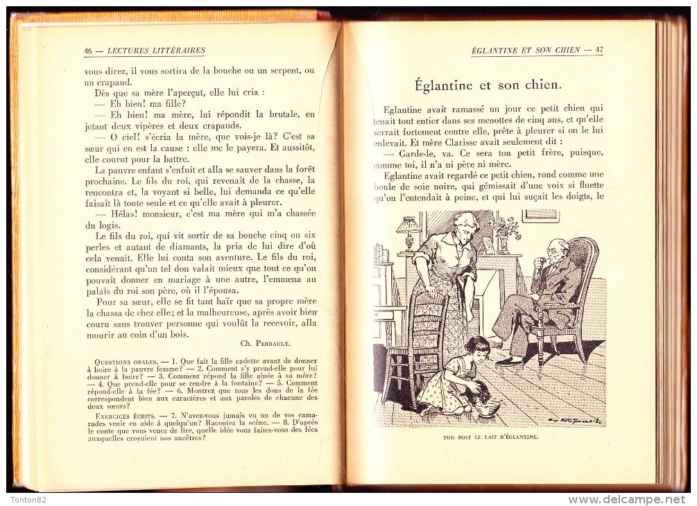 Paul Philippon - Les Lectures Littéraires De L' École - Librairie Larousse - ( 1938 ) . - 6-12 Years Old