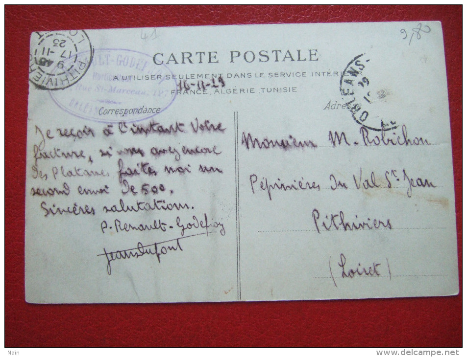 41 - JOSNES - LA RUE DE LA POSTE - + COURRIER DE  " RENAULT - GODEFROY - HORTICULTEUR A ORLEANS " LIRE LE TEXTE ... - Autres & Non Classés