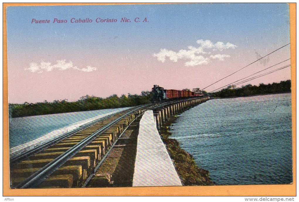 Puente Paso Caballo Railroad Corinto Nicaragua 1910 Postcard - Nicaragua