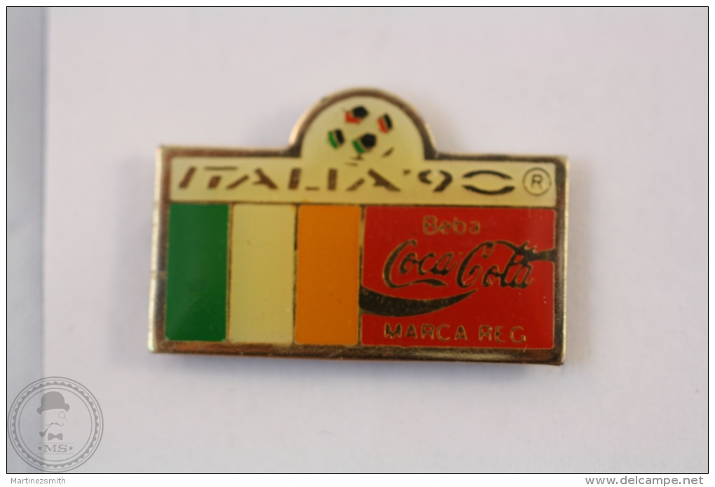 Italy 1990 FIFA World Cup - Flag Of Ireland - Coca Cola Pin Badge #PLS - Coca-Cola