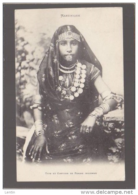 Martinique - Type Et Costume De Femme Indienne (avec Ses Bijoux) - Precurseur - Autres & Non Classés