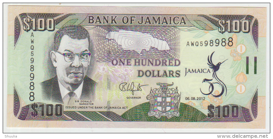 Jamaica 100 Dollars 2012 Pick NEW UNC - Giamaica