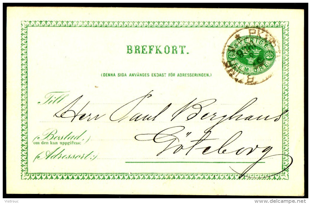 Entier Postal Suédois - Swedish Postcard - Circulé - Circulated - 1890. - Ganzsachen