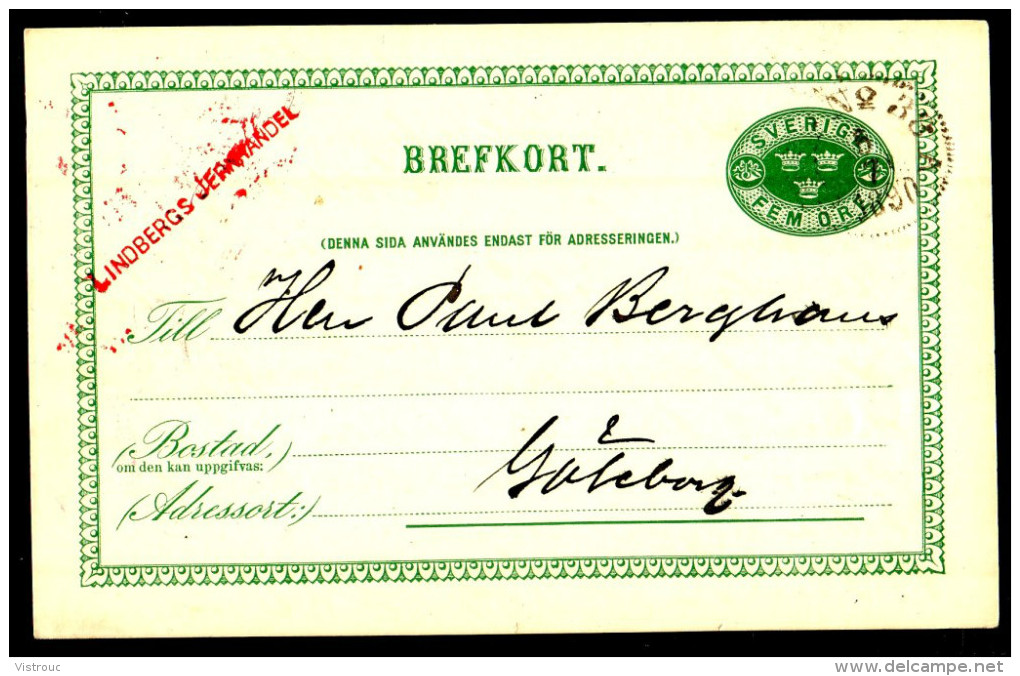 Entier Postal Suédois - Swedish Postcard - Circulé - Circulated - 1890. - Postal Stationery
