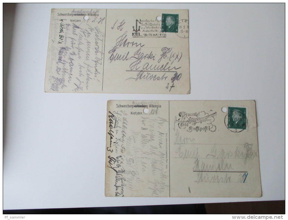 Postkarten 1930 Studentika / Schwarzburgbund / Verbindung Wikingia. Verlag Emil Lüdke Stud. Utens. Fabr. Jena - Kiel