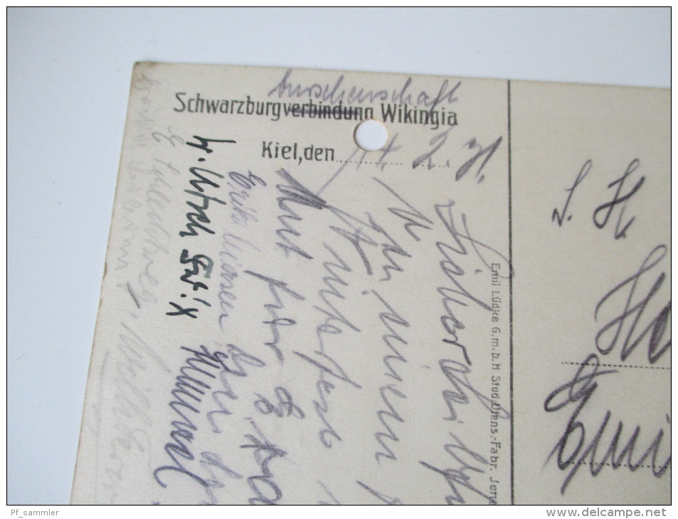 Postkarten 1930 Studentika / Schwarzburgbund / Verbindung Wikingia. Verlag Emil Lüdke Stud. Utens. Fabr. Jena - Kiel