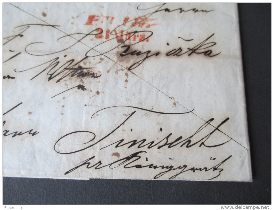 Österreich Vorphila1843 Prag - Triest Hauptangentschaft Für Böhmen Azienda Assicuratrice In Triest. Toller Brief!! - ...-1850 Prephilately