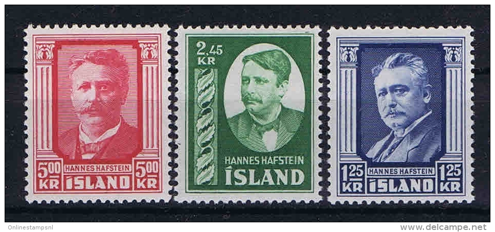 Iceland: 1954 Mi 293-295 MNH/** - Unused Stamps