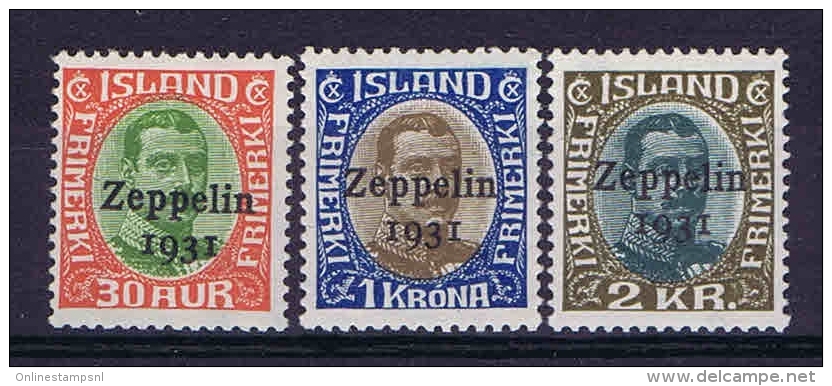 Iceland: 1931 Mi 147-149 MNH/**  Yv A9-11 - Poste Aérienne