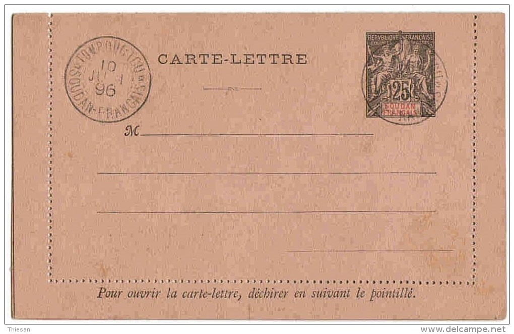 Soudan Lot Entiers Groupe ( X 2 ) Tombouctou 1896 Lettre Cover Stationnery Ganzache - Covers & Documents