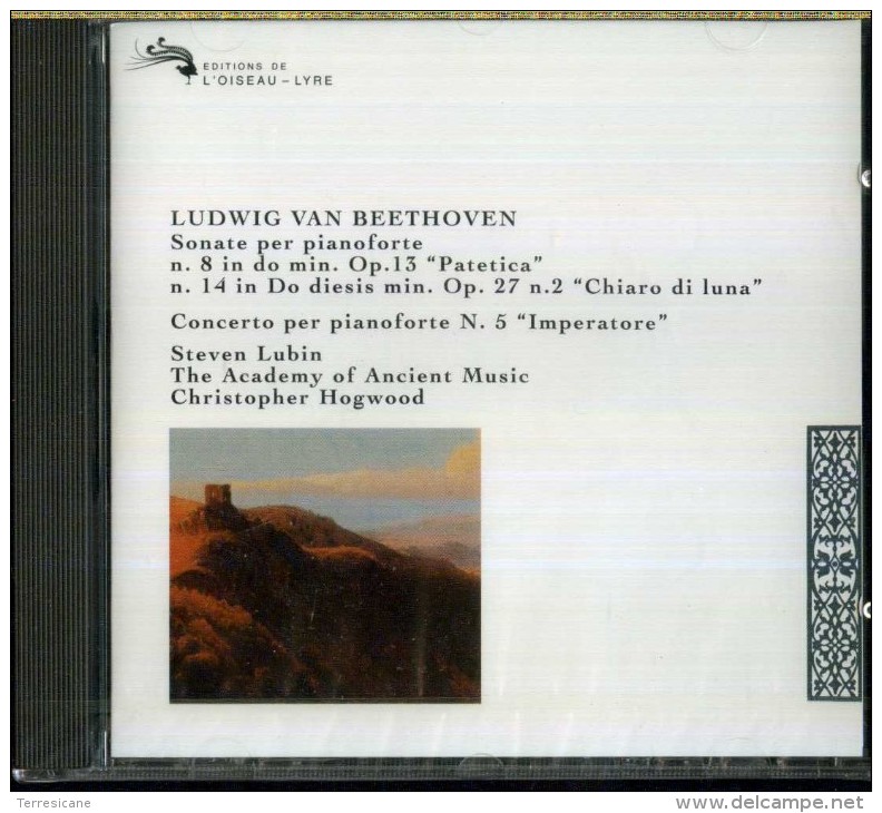 BEETHOVEN SONATE N.8 & N.14 CONCERTO IMPERATORE N.5 STEVEN LUBIN ACADEMY ANCIENT MUSIC HOGWOOD NUOVO SIGILLATO - Klassik