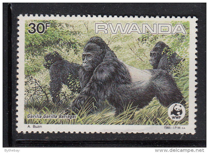 Rwanda MNH Scott #1211 30fr Gorilla Gorilla Beringei - WWF - Thinned - Neufs