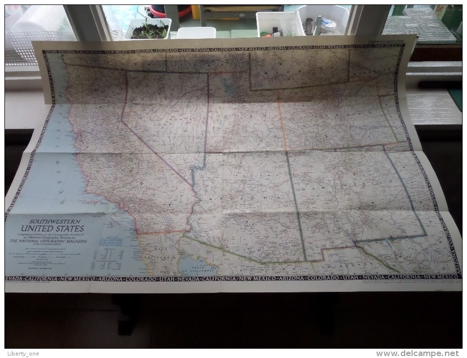 SOUTHWESTERN UNITED STATES ( National Geographic ) Scale I : 2.500.000 Or 39.46 Miles To The Inch - 1948 ! - World