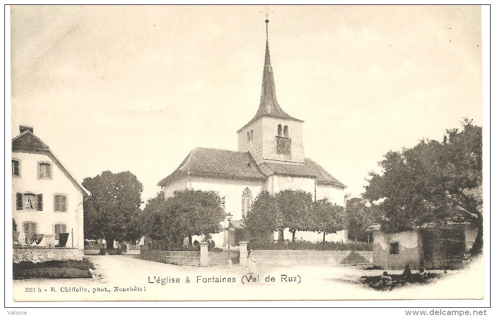 TRES RARE: L´Eglise à Fontaines (Val De Ruz) Avant 1904 Neuve - Fontaines