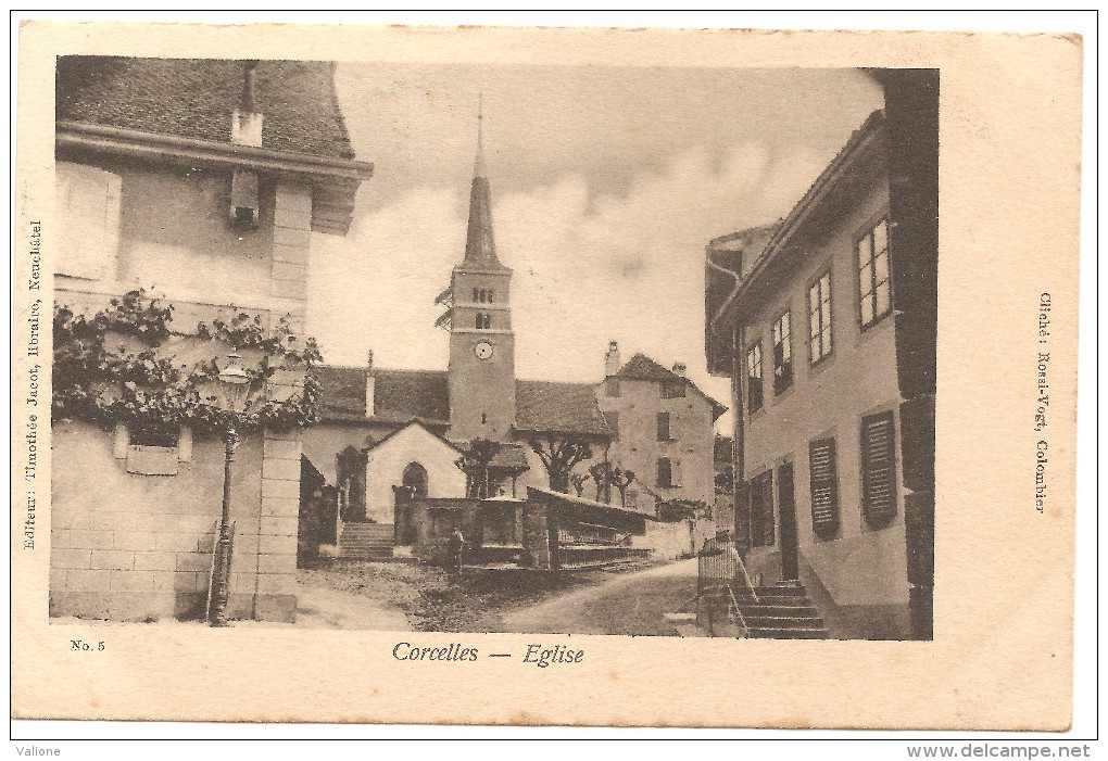 CORCELLES Eglise Avant 1904 Neuve (neue !) - Corcelles