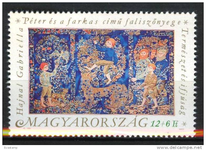 HUNGARY - 1991.Tapestry,Peter And The Wolf By Gabriella Hajnal/Youth Philately  MNH! Mi 4135 - Neufs