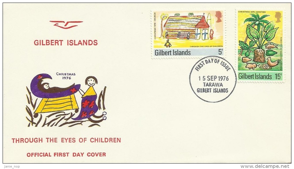 Gilbert Islands 1976 Christmas FDC - Îles Gilbert Et Ellice (...-1979)