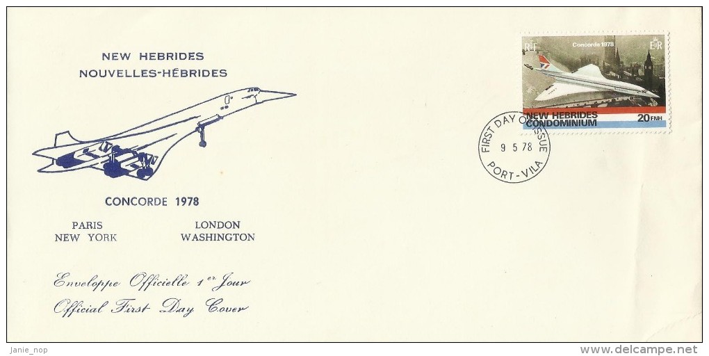 New Hebrides 1978 Concorde FDC - FDC