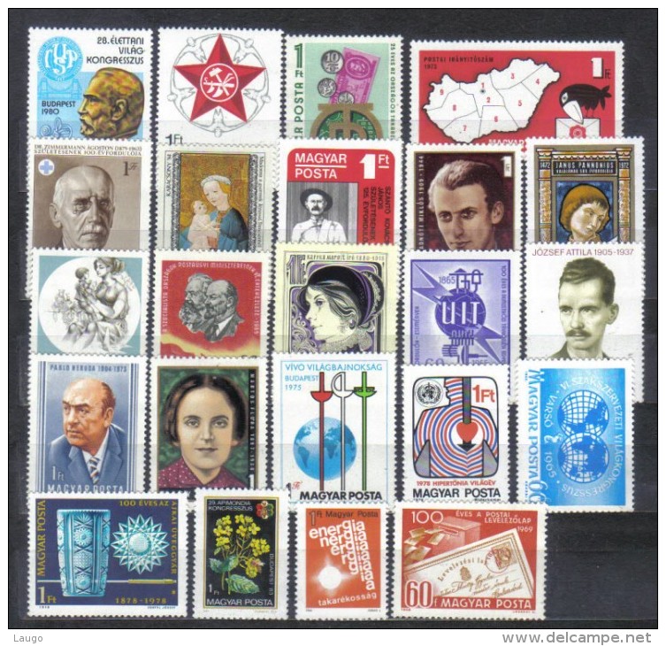 Hungary Lot Of 23 Commemorative Stamps From Years  MNH - Collections