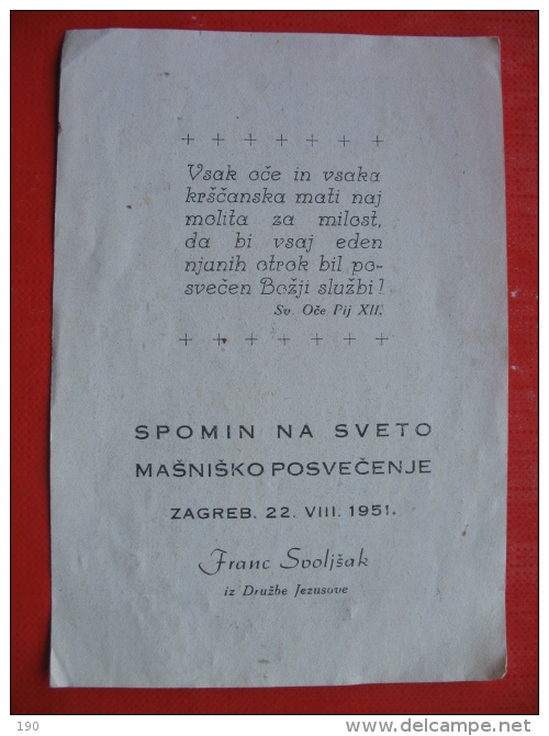 SV.JUDA TADEJ,APOSTOL,SPOMIN NA SVETO MASNISKO POSVECENJE ZAGREB FRANC SVOLJSAK - Images Religieuses